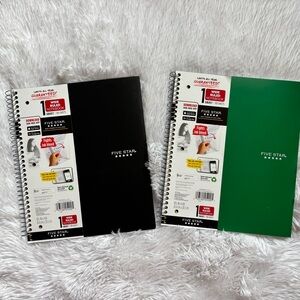 Five Star Wide Ruled 1 Subject Notebooks Set of 2